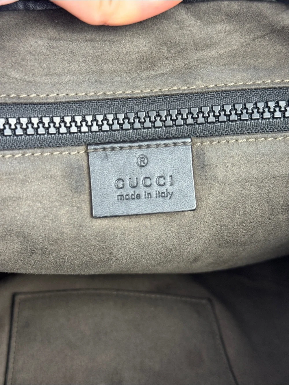 Gucci Black Leather & Beige GG Canvas Crossbody Messenger Bag